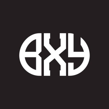Siyah arkaplanda BXY harf logosu tasarımı. BXY 