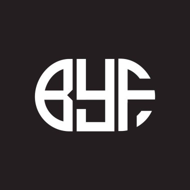 Siyah arka planda BYF harf logosu tasarımı. Hoşça kal. 