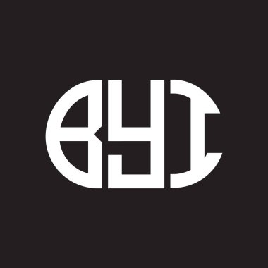 Siyah arka planda BYI harf logosu tasarımı. Güle güle. 