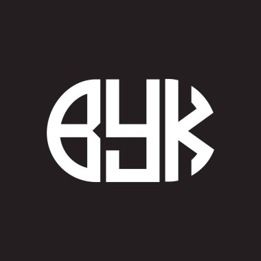 Siyah arka planda BYK harf logosu tasarımı. Hoşçakalın. 