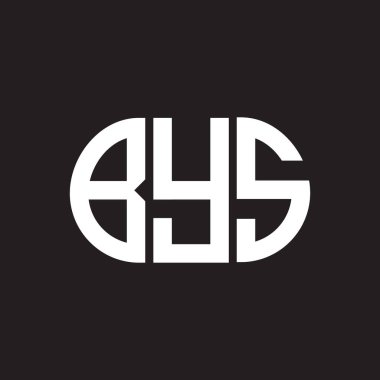 Siyah arka planda BYS harfi logo tasarımı. BYS 
