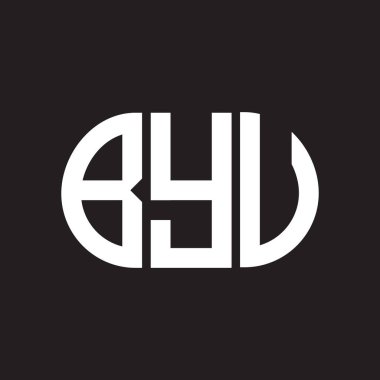 Siyah arka planda BYV harf logosu tasarımı. Hoşça kal. 