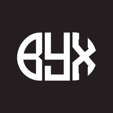Siyah arka planda BYX harf logosu tasarımı. Hoşça kal. 