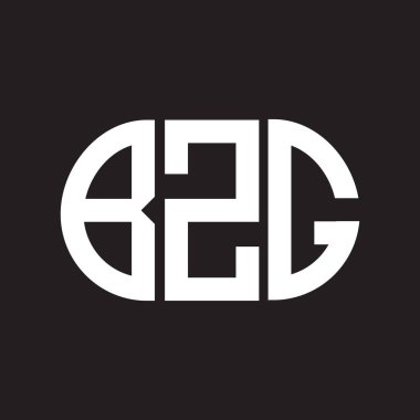 Siyah arkaplanda BZG harf logosu tasarımı. BZG 