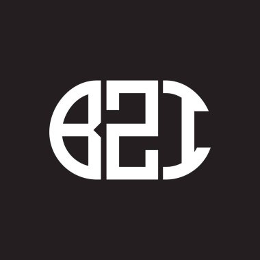 Siyah arka planda BZI harf logosu tasarımı. BZI 