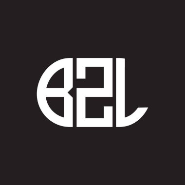 Siyah arkaplanda BZL harf logosu tasarımı. BZL 