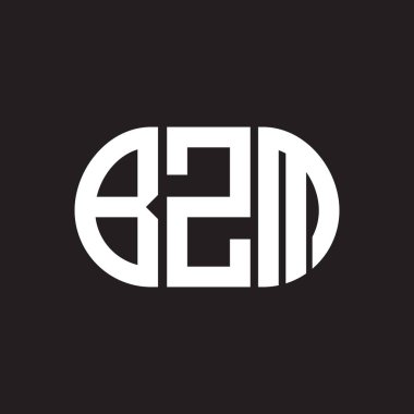 Siyah arkaplanda BZM harf logosu tasarımı. BZM 