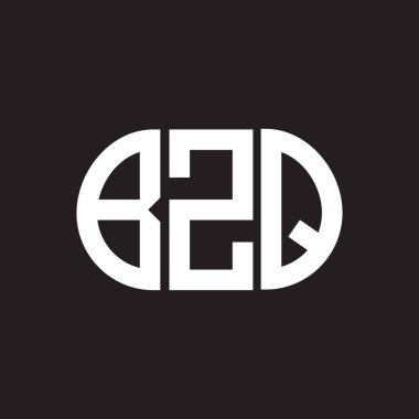 Siyah arka planda BZQ harfi logo tasarımı. BZQ 