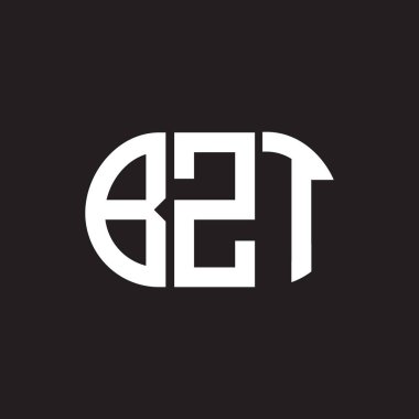 Siyah arkaplanda BZT harf logosu tasarımı. BZT 