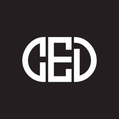 Siyah arkaplanda CED harf logosu tasarımı. CED yaratıcı harfler logosu konsepti. CED harf tasarımı.