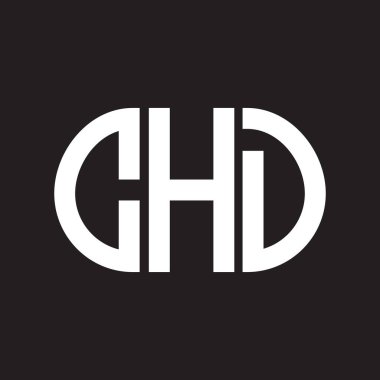 Siyah arka planda CHD harf logosu tasarımı. CHD yaratıcı harflerin baş harfleri logo konsepti. CHD harf tasarımı.