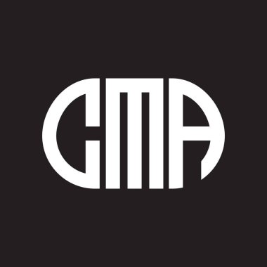 Siyah arka planda CMA harf logosu tasarımı. CMA yaratıcı harflerin baş harfleri logo kavramı. CMA harf tasarımı.