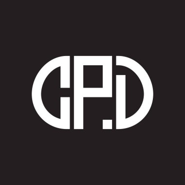 Siyah arka planda Chicago Polis Departmanı 'nın mektup logosu tasarımı. CPD yaratıcı harfler logo konsepti. CPD mektup tasarımı.