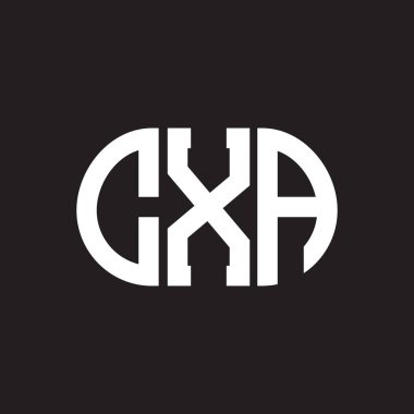 Siyah arka planda CXA harf logosu tasarımı. CXA yaratıcı harf logosu konsepti. CXA harf tasarımı.