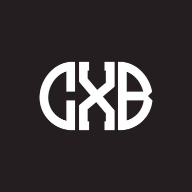 Siyah arkaplanda CXB harf logosu tasarımı. CXB yaratıcı harflerin baş harfleri logo kavramı. CXB harf tasarımı.