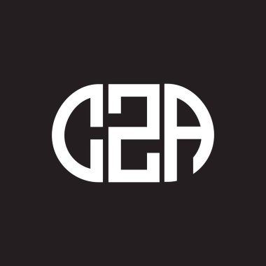 Siyah arka planda CZA harf logosu tasarımı. CZA yaratıcı harf logosu konsepti. CZA harf tasarımı.