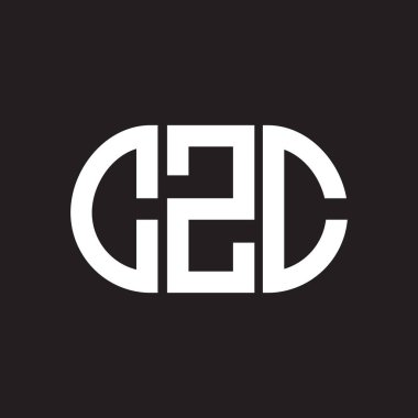 Siyah arka planda CZC harf logosu tasarımı. CZC yaratıcı harflerin baş harfleri logo kavramı. CZC harf tasarımı.