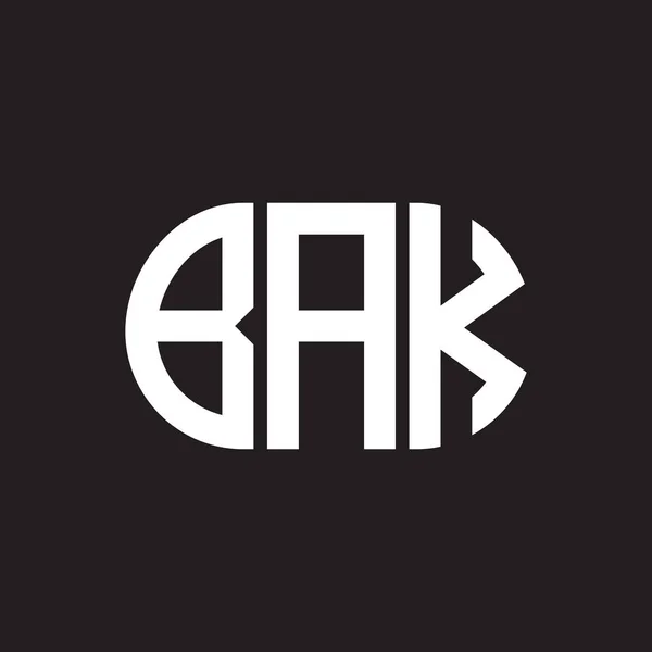 Siyah Arka Planda Bak Harfi Logo Tasarımı Bak — Stok Vektör