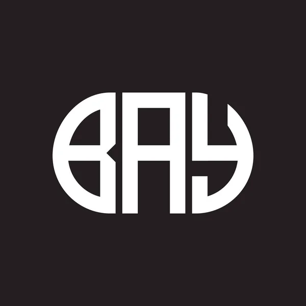 Bay Letter Logo Design Black Background Bay — Stock Vector