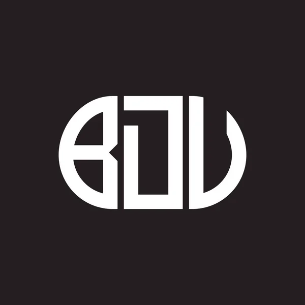 Diseño Del Logotipo Letra Bdu Sobre Fondo Negro Bdu — Vector de stock