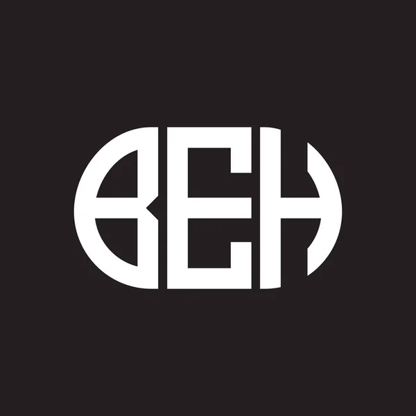 Diseño Del Logotipo Letra Beh Sobre Fondo Negro Beh — Archivo Imágenes Vectoriales