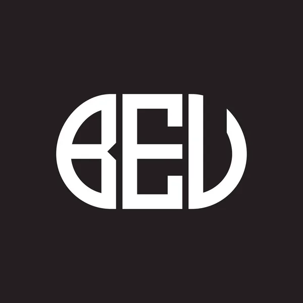 Дизайн Логотипа Буквы Бес Чёрном Фоне Beu — стоковый вектор