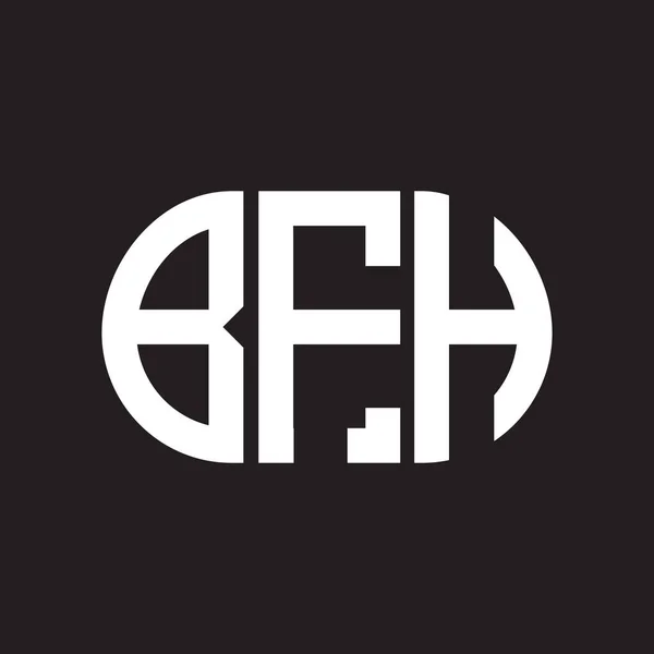 Diseño Del Logotipo Letra Bfh Sobre Fondo Negro Bfh — Archivo Imágenes Vectoriales