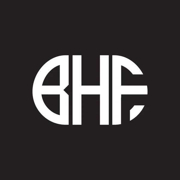 Diseño Del Logotipo Letra Bhf Sobre Fondo Negro Bhf — Archivo Imágenes Vectoriales