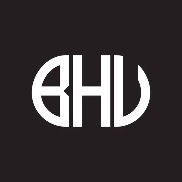 Bhu Lettre Logo Design Sur Fond Noir Bhu — Image vectorielle