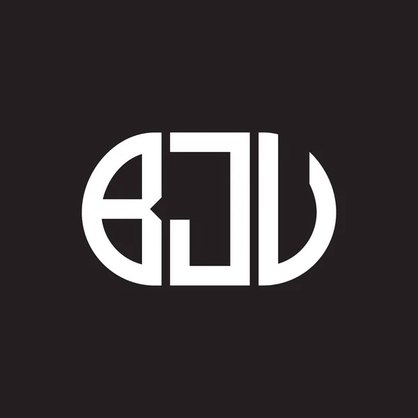 Siyah Arka Planda Bju Harf Logosu Tasarımı Bju — Stok Vektör