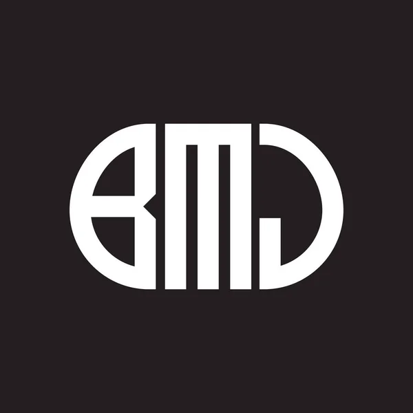Bmj Design Logotipo Carta Fundo Preto Bmj — Vetor de Stock