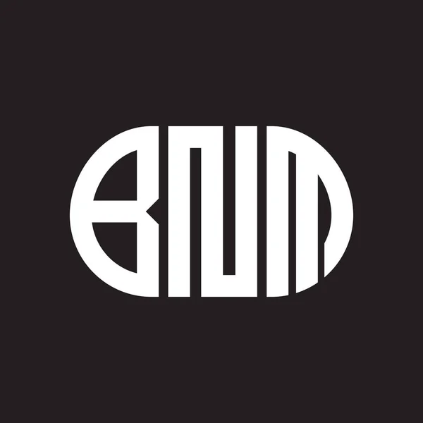 Diseño Del Logotipo Letra Bnm Sobre Fondo Negro Diseño Del — Vector de stock