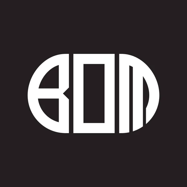 Bom Lettera Logo Design Sfondo Nero Bom — Vettoriale Stock
