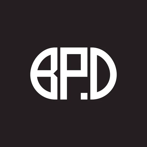 Дизайн Логотипу Літери Bpo Чорному Тлі Бопів — стоковий вектор
