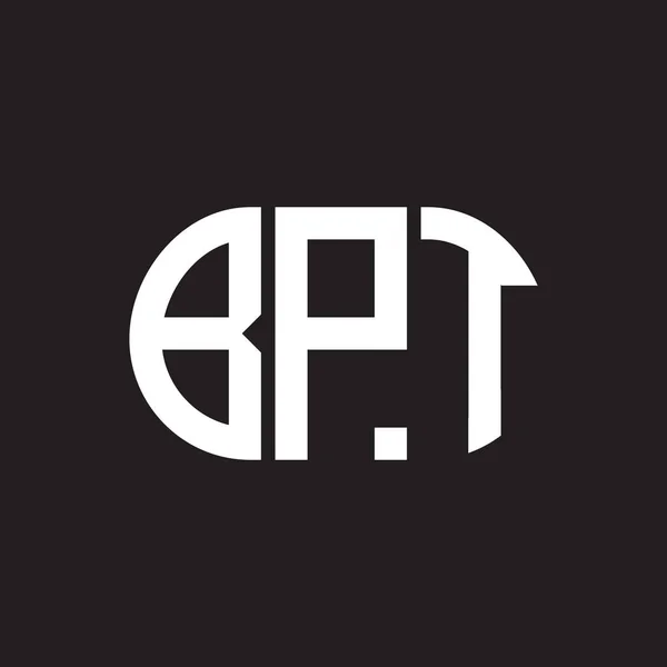 Diseño Del Logotipo Letra Bpt Sobre Fondo Negro Bpt — Archivo Imágenes Vectoriales