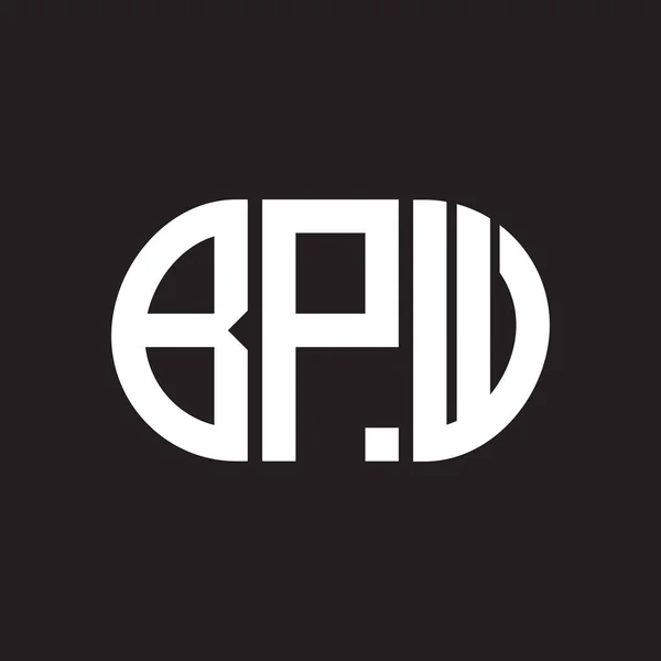Design Logotipo Letra Bpw Fundo Preto Bpw —  Vetores de Stock