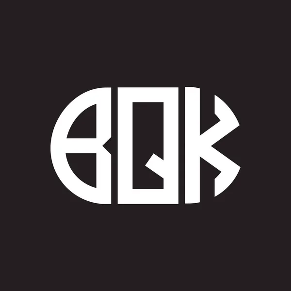 Siyah Arkaplanda Bqk Harf Logosu Tasarımı Bqk — Stok Vektör