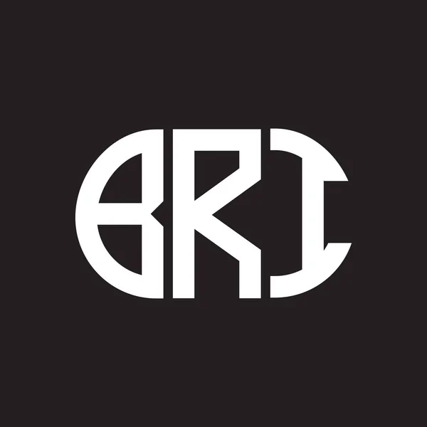 Літерний Дизайн Логотипу Bri Чорному Тлі Брі — стоковий вектор