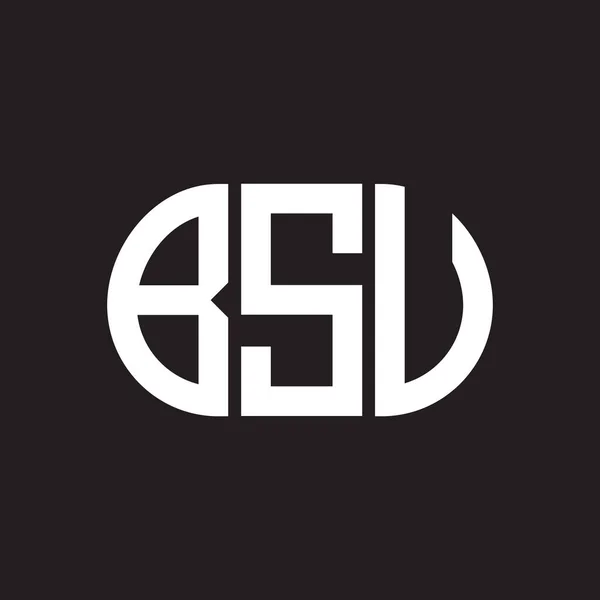 Bsu Lettre Logo Design Sur Fond Noir Bsu — Image vectorielle