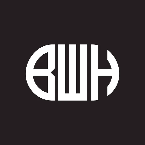 Siyah Arka Planda Bwh Harf Logosu Tasarımı Bwh — Stok Vektör