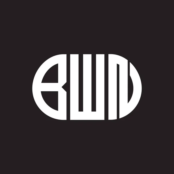 Bwn Logo Ontwerp Zwarte Achtergrond Bwn — Stockvector