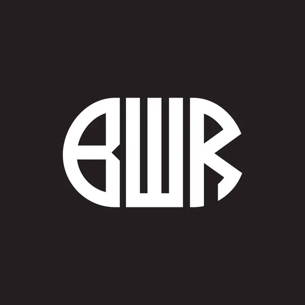 黑色背景的Bwr字母标识设计 Bwr — 图库矢量图片