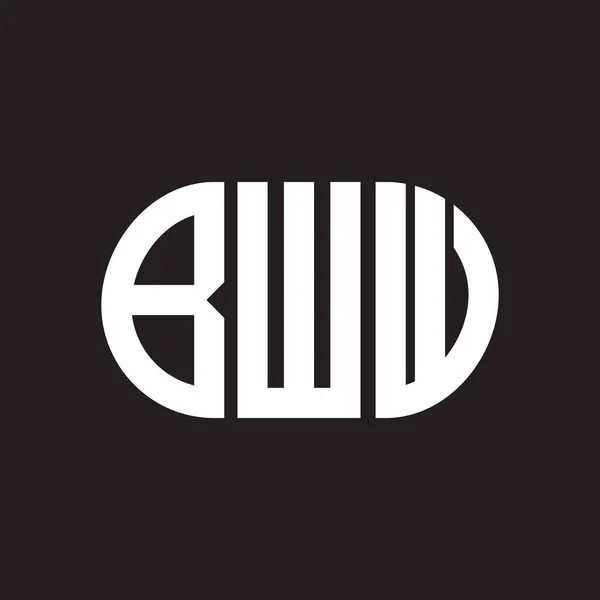 Projekt Logo Litery Bww Czarnym Tle Bww — Wektor stockowy