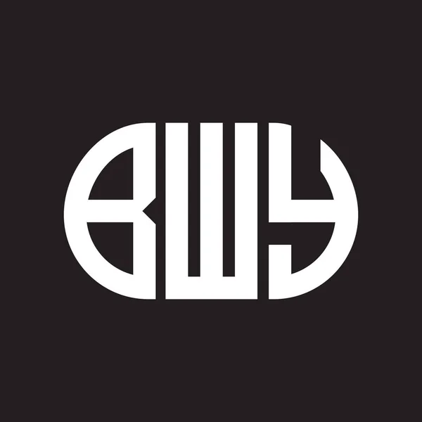 Projekt Logo Litery Bwy Czarnym Tle Bwy — Wektor stockowy