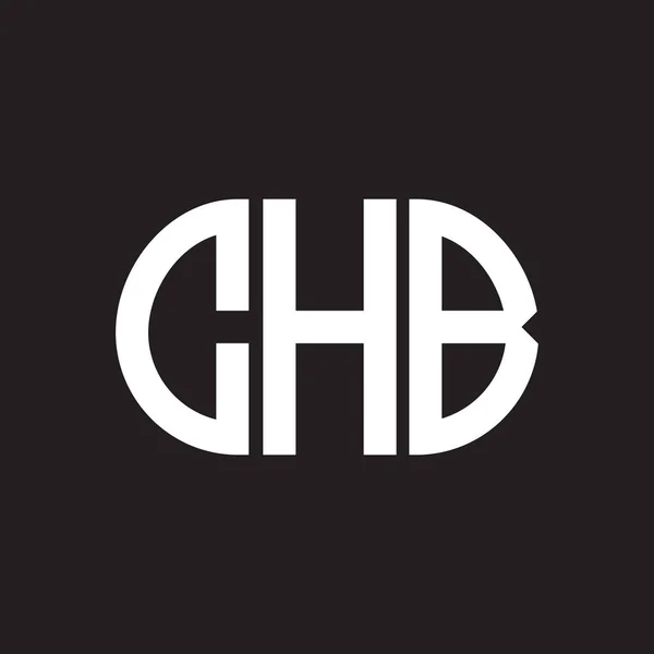 Diseño Del Logotipo Carta Chb Sobre Fondo Negro Chb Iniciales — Archivo Imágenes Vectoriales
