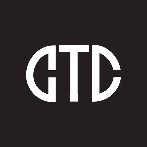 Siyah Arkaplanda Ctc Harf Logosu Tasarımı Ctc Yaratıcı Harflerin Baş — Stok Vektör