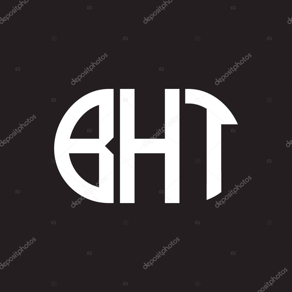 BHT letter logo design on black background. BHT 