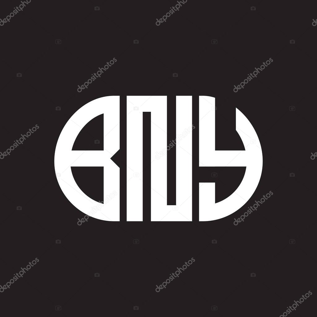BNY letter logo design on black background. BNY 