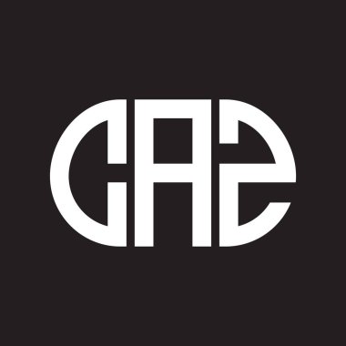 Siyah arkaplanda CAZ harf logosu tasarımı. CAZ yaratıcı harf logosu konsepti. CAZ harf tasarımı.