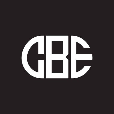 Siyah arka planda CBE harf logosu tasarımı. CBE yaratıcı harflerin baş harfleri logo kavramı. CBE harf tasarımı.